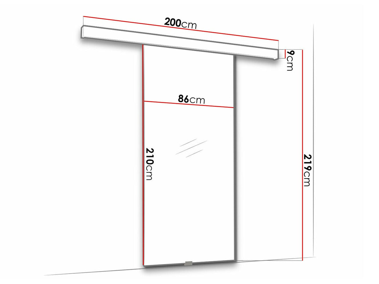 Tolóajtók Drzwi bez piaskowania PORTO 80 u realing Szkło hartowane (Windsor)