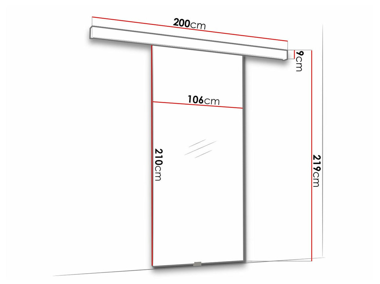 Tolóajtók Drzwi bez piaskowania PORTO 100 u realing Szkło hartowane (Windsor)