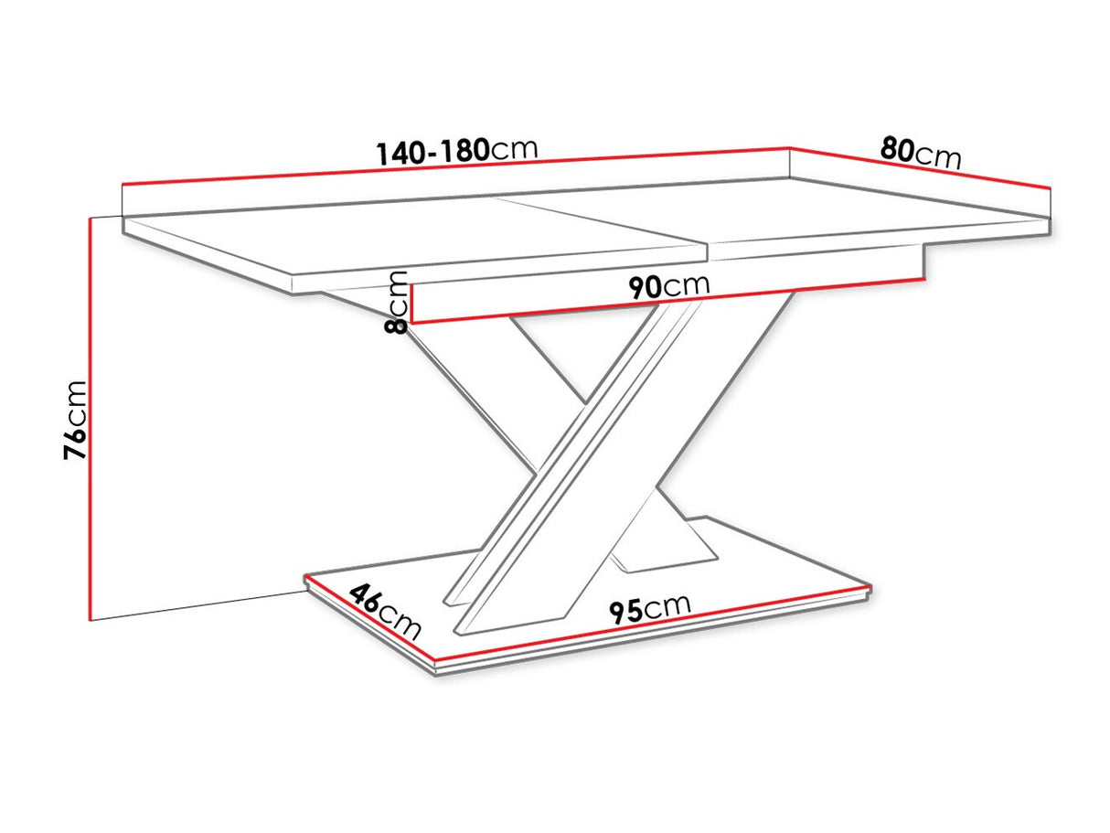 Asztal BRONX (Lezuma), Szín: Fehér + Beton