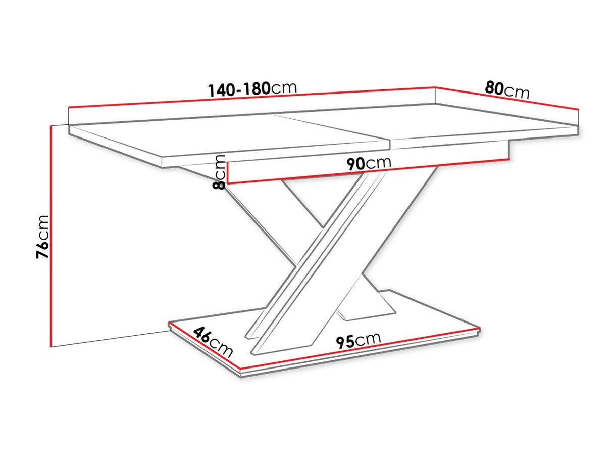 Asztal BRONX (Lezuma), Szín: Fényes fekete