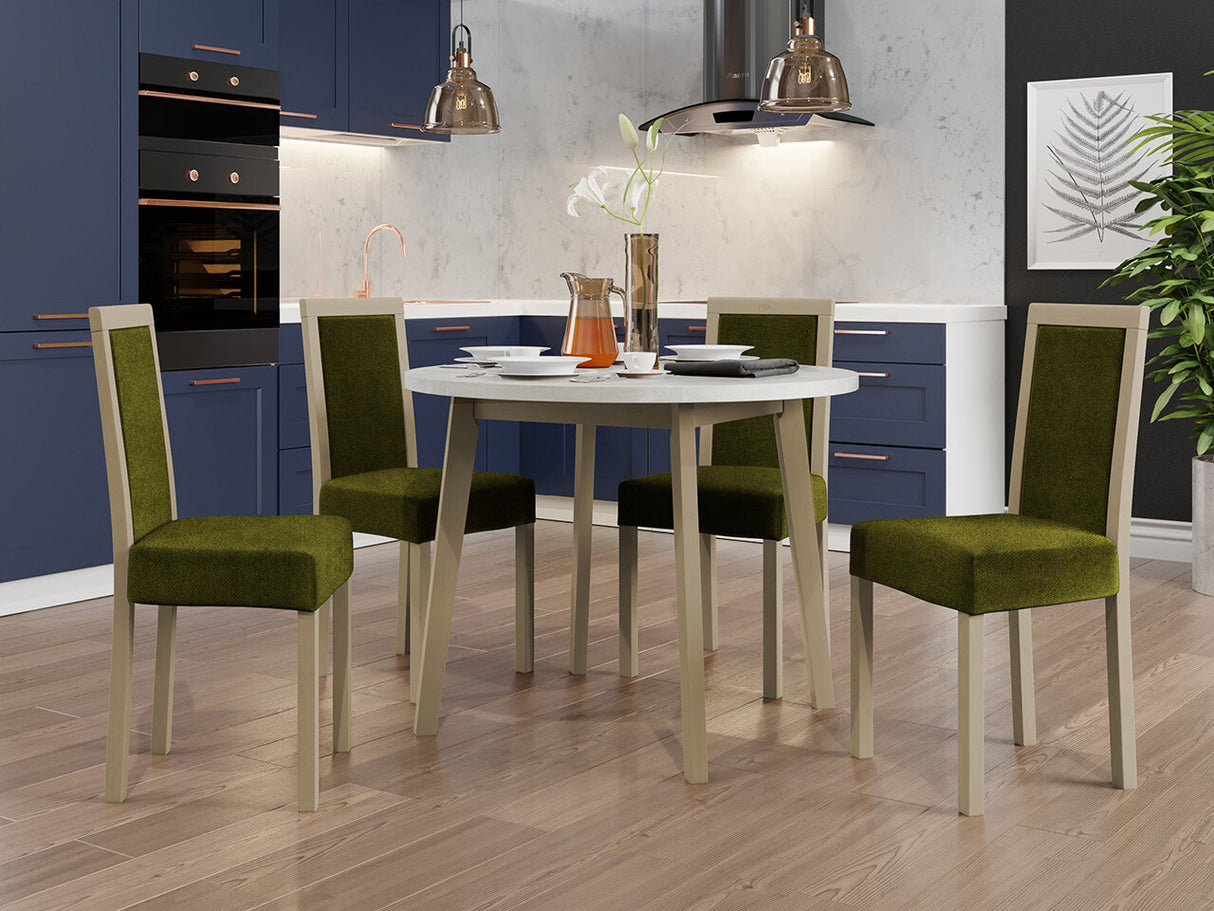 Étkezőgarnitúra 01 (OSLO 3 + ROMA 3), Fa színe: Sonoma tölgy, Kárpit: Zetta 297