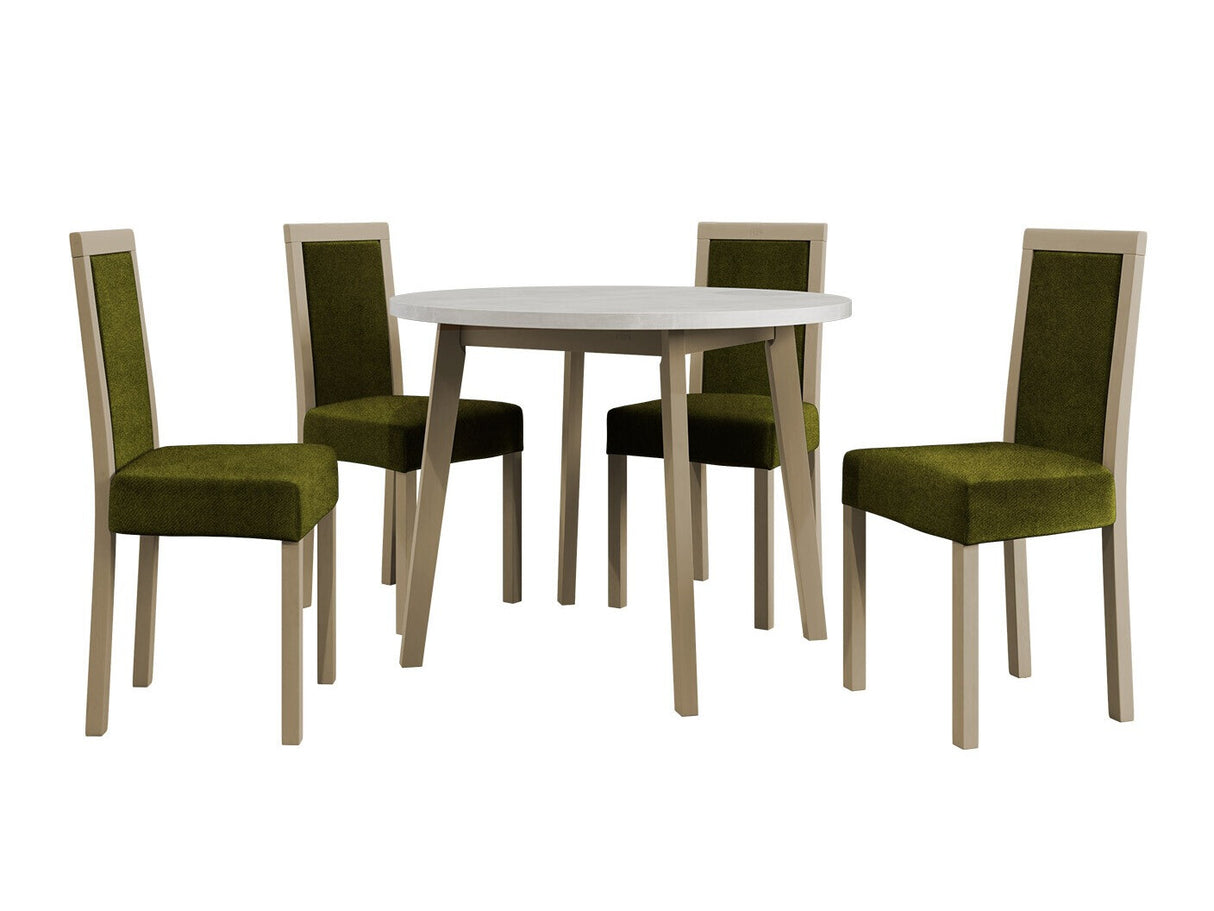 Étkezőgarnitúra 01 (OSLO 3 + ROMA 3), Fa színe: Sonoma tölgy, Kárpit: Zetta 297