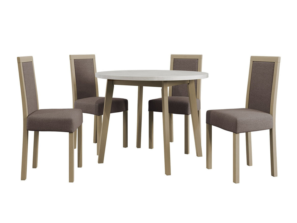 Étkezőgarnitúra 01 (OSLO 3 + ROMA 3), Fa színe: Sonoma tölgy, Kárpit: Hygge 20