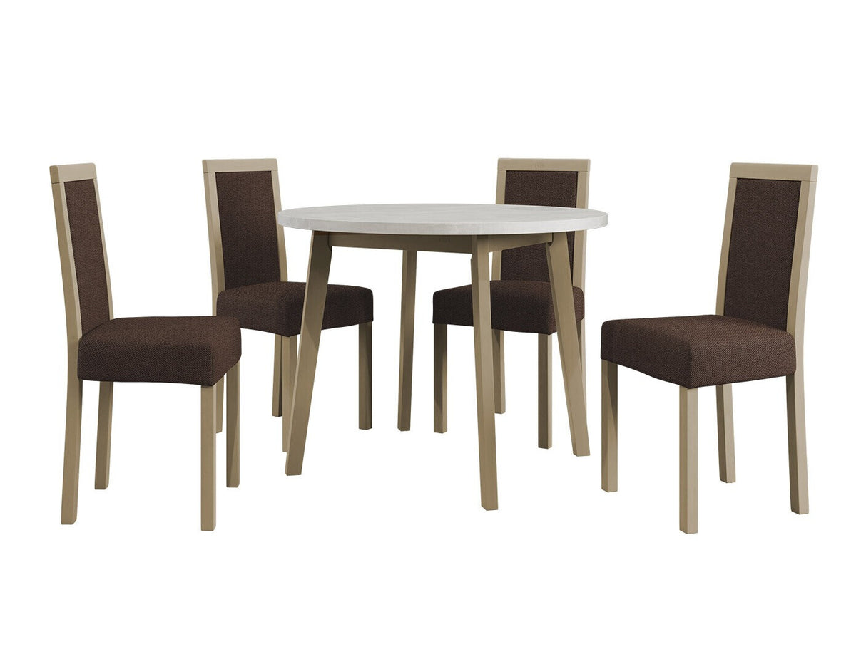 Étkezőgarnitúra 01 (OSLO 3 + ROMA 3), Fa színe: Sonoma tölgy, Kárpit: Soro 28