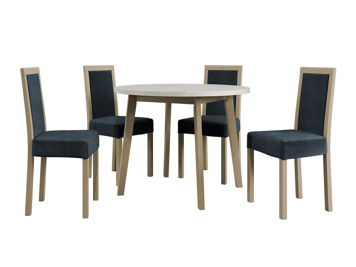 Étkezőgarnitúra 01 (OSLO 3 + ROMA 3), Fa színe: Sonoma tölgy, Kárpit: Zetta 300