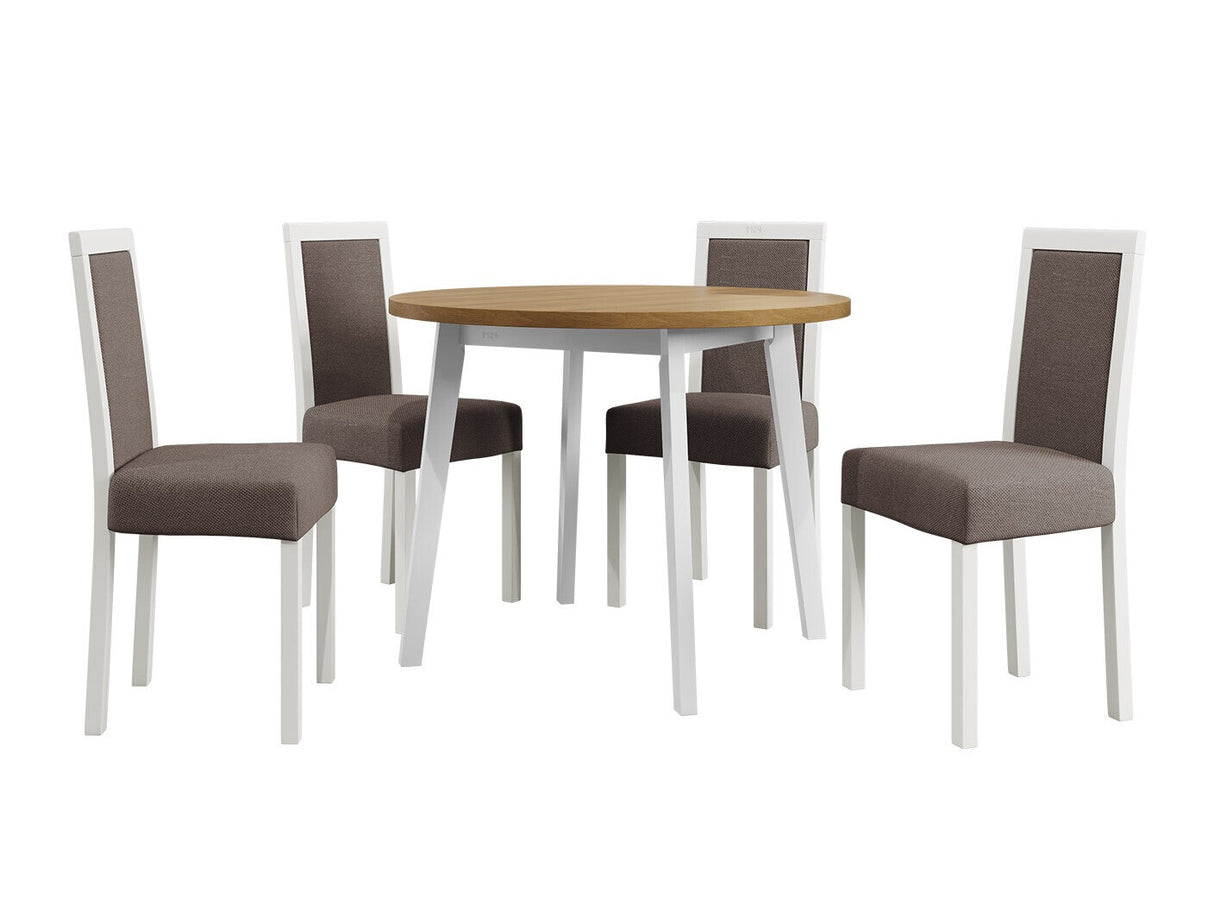 Étkezőgarnitúra 01 (OSLO 3 + ROMA 3) Grandson, Fa színe: Fehér, Kárpit: Hygge 20