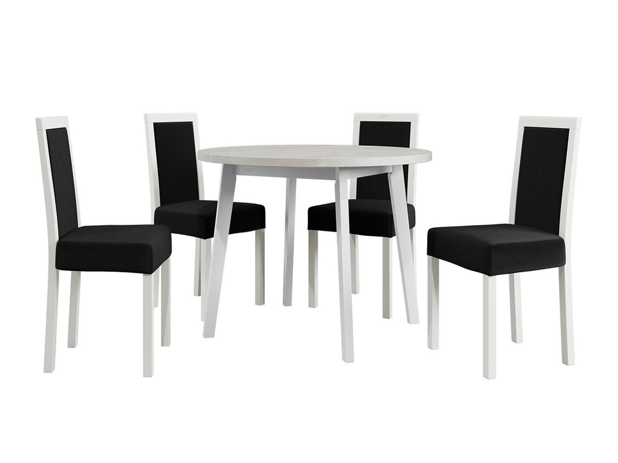 Étkezőgarnitúra 01 (OSLO 3 + ROMA 3), Fa színe: Fehér, Kárpit: Kronos 7