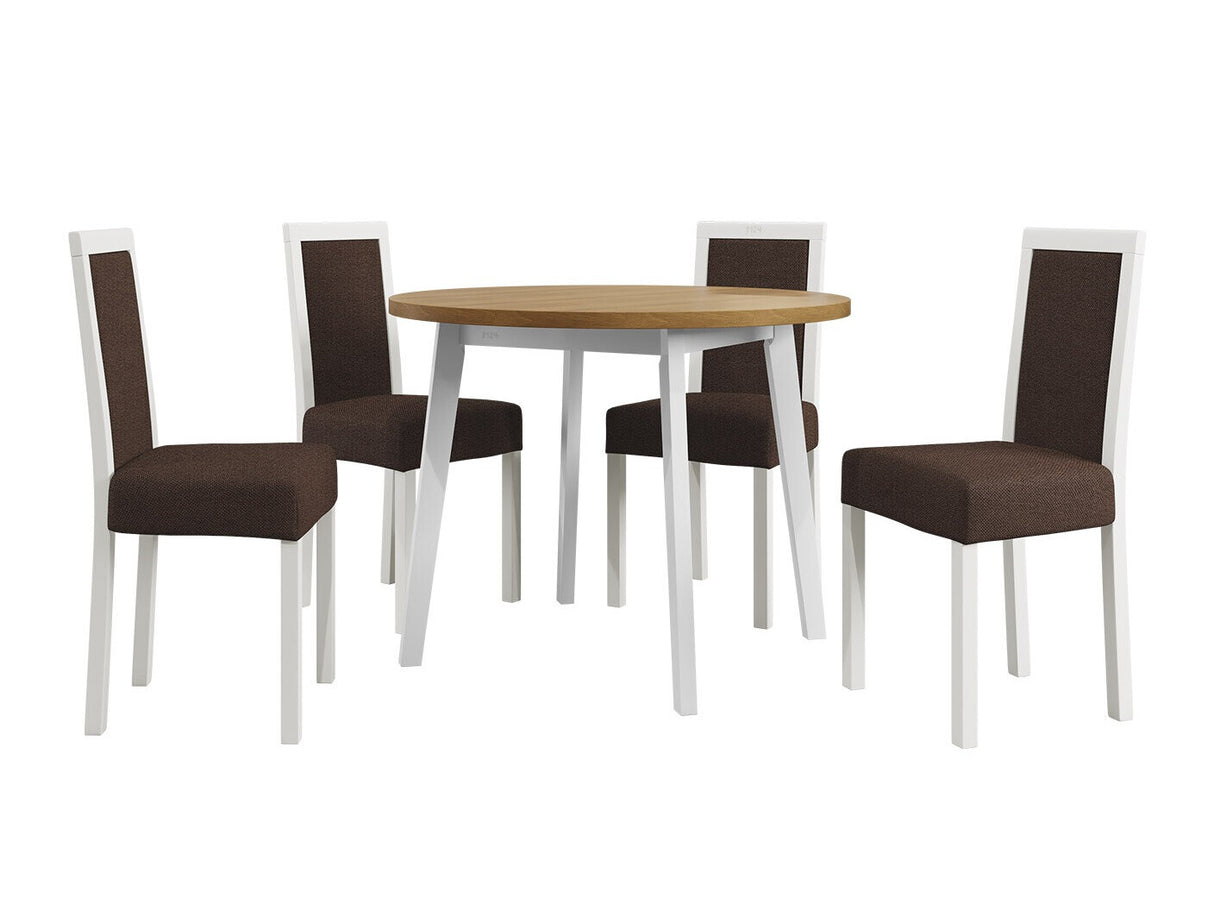 Étkezőgarnitúra 01 (OSLO 3 + ROMA 3) Grandson, Fa színe: Fehér, Kárpit: Soro 28