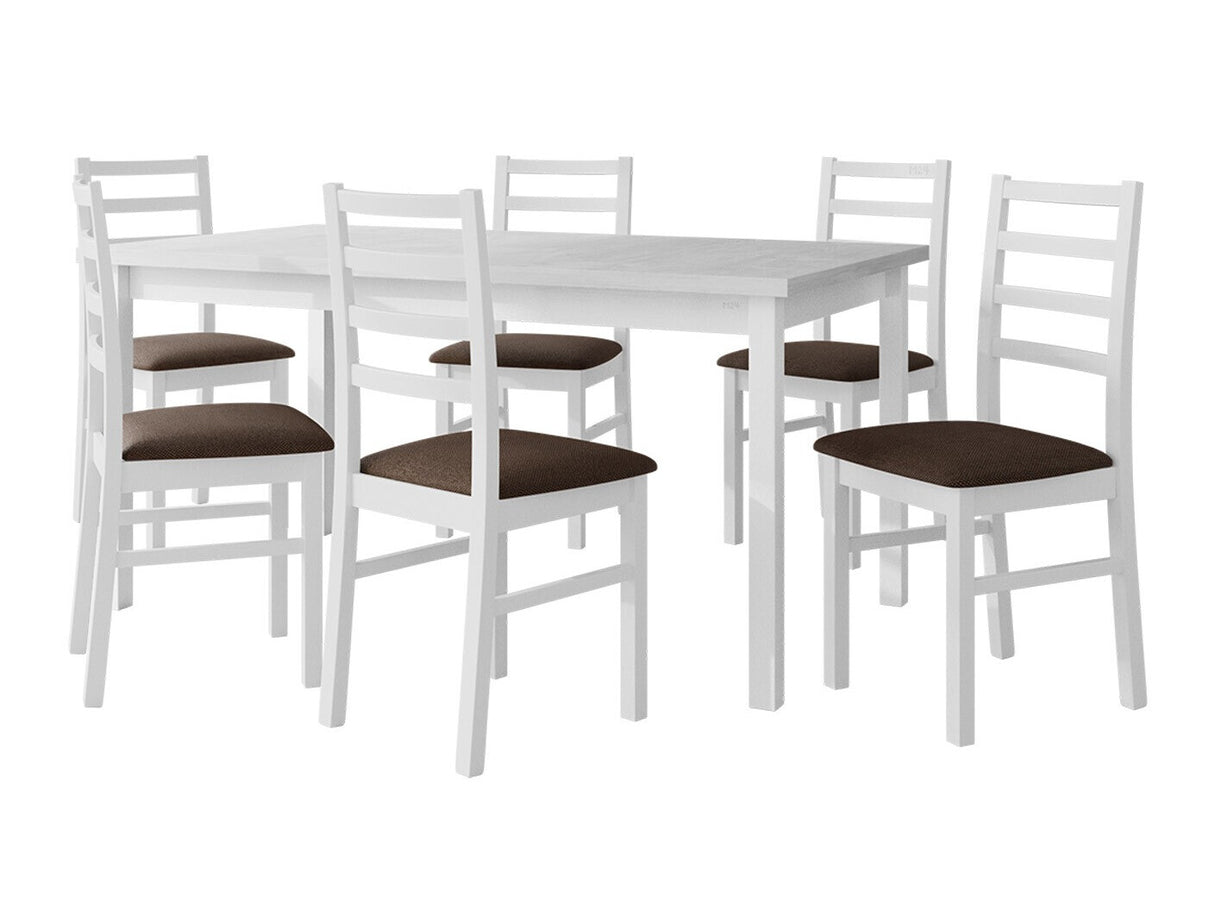 Étkezőgarnitúra 02 (MODENA 2 + NILO 8), Fa színe: Fehér, Kárpit: Soro 28