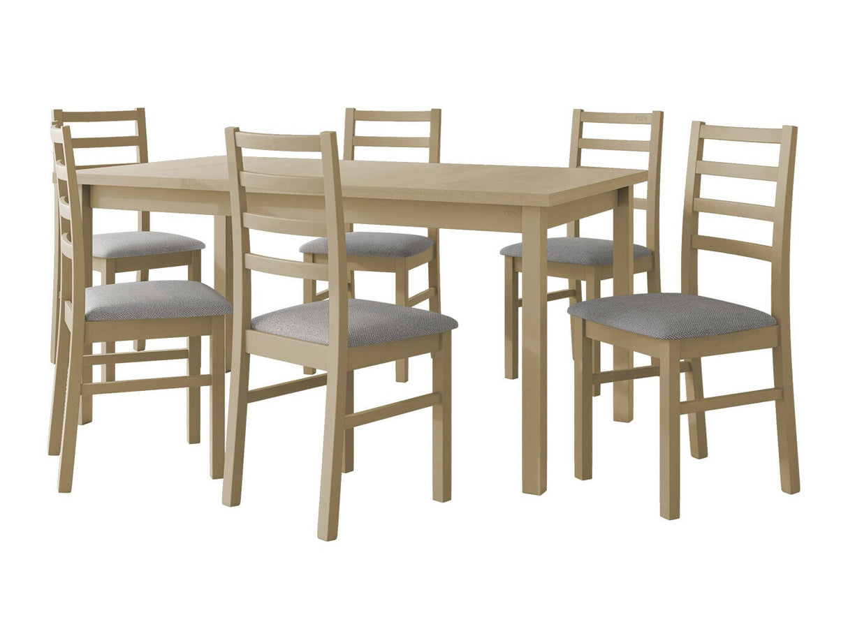 Étkezőgarnitúra 02 (MODENA 2 + NILO 8), Fa színe: Sonoma tölgy, Kárpit: Hygge 91