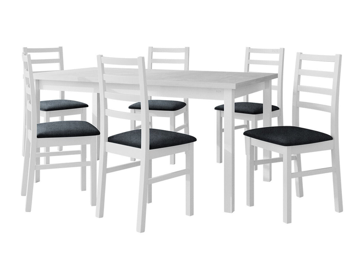 Étkezőgarnitúra 02 (MODENA 2 + NILO 8), Fa színe: Fehér, Kárpit: Zetta 300