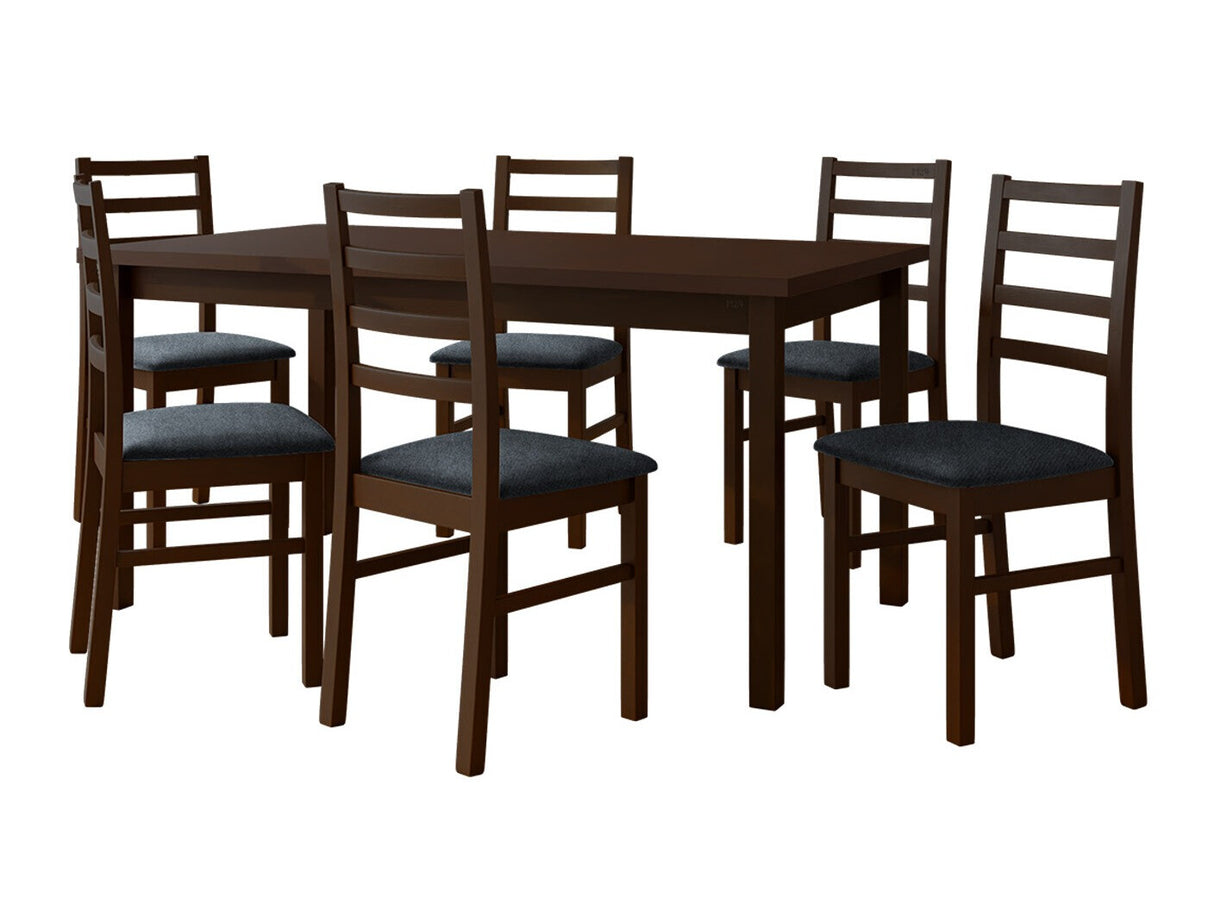 Étkezőgarnitúra 02 (MODENA 2 + NILO 8), Fa színe: Dió, Kárpit: Zetta 300