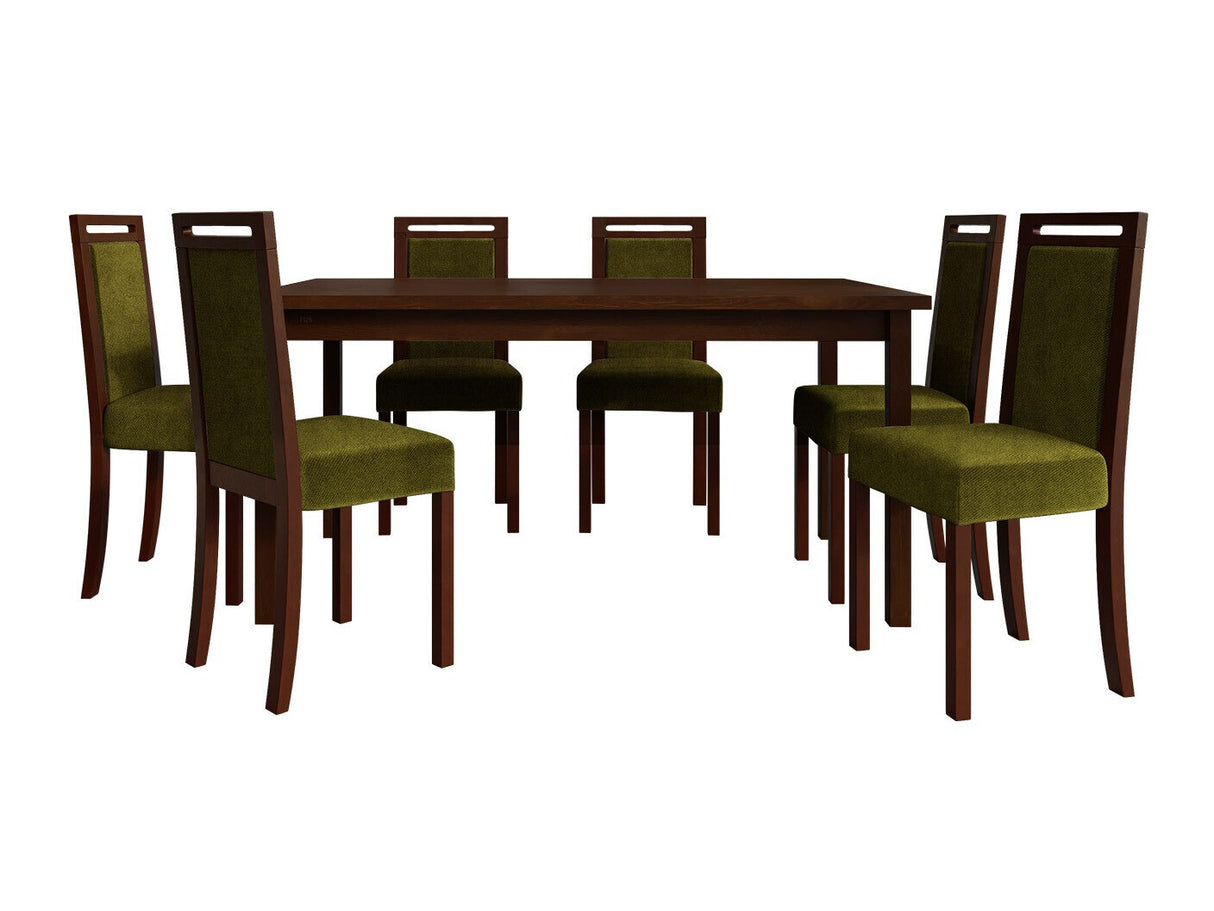 Étkezőgarnitúra 03 (MODENA 2 + ROMA 5), Fa színe: Dió, Kárpit: Zetta 297