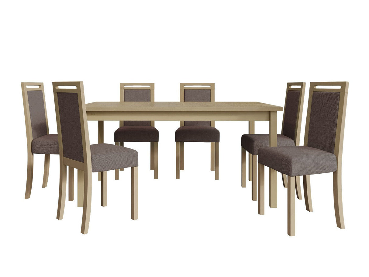 Étkezőgarnitúra 03 (MODENA 2 + ROMA 5), Fa színe: Sonoma tölgy, Kárpit: Hygge 20