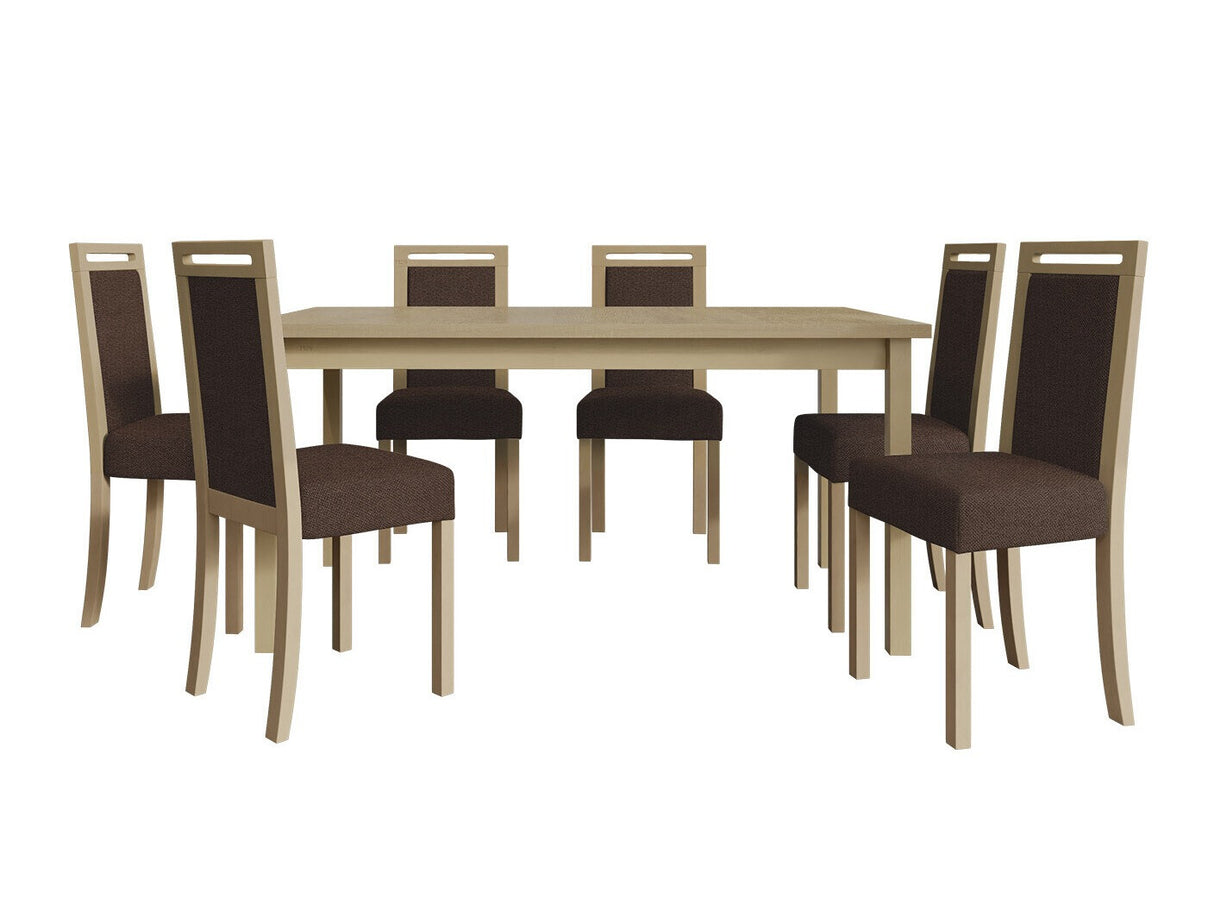 Étkezőgarnitúra 03 (MODENA 2 + ROMA 5), Fa színe: Sonoma tölgy, Kárpit: Soro 28