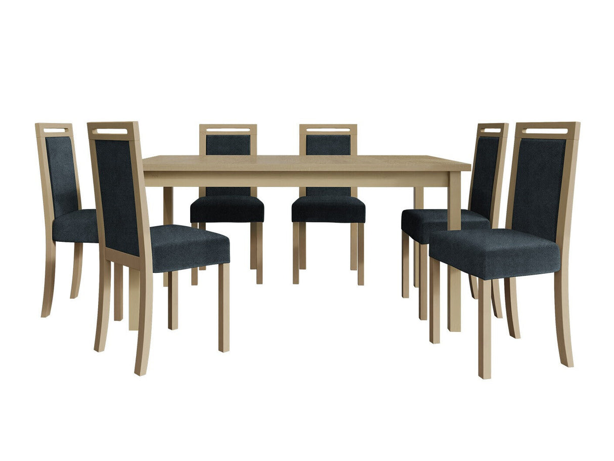 Étkezőgarnitúra 03 (MODENA 2 + ROMA 5), Fa színe: Sonoma tölgy, Kárpit: Zetta 300