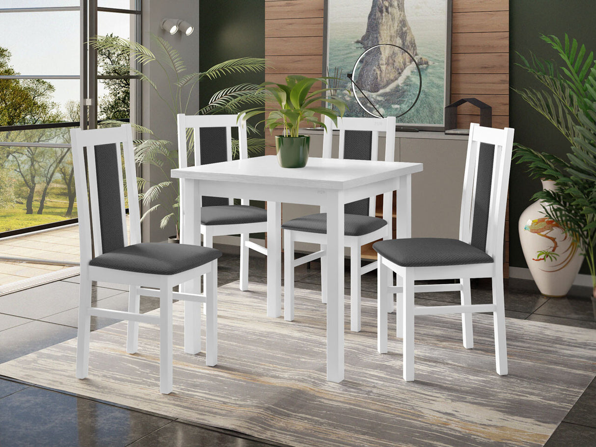 Étkezőgarnitúra 05 (MAX 9 + BOS 14), Fa színe: Fehér, Kárpit: Kronos 22