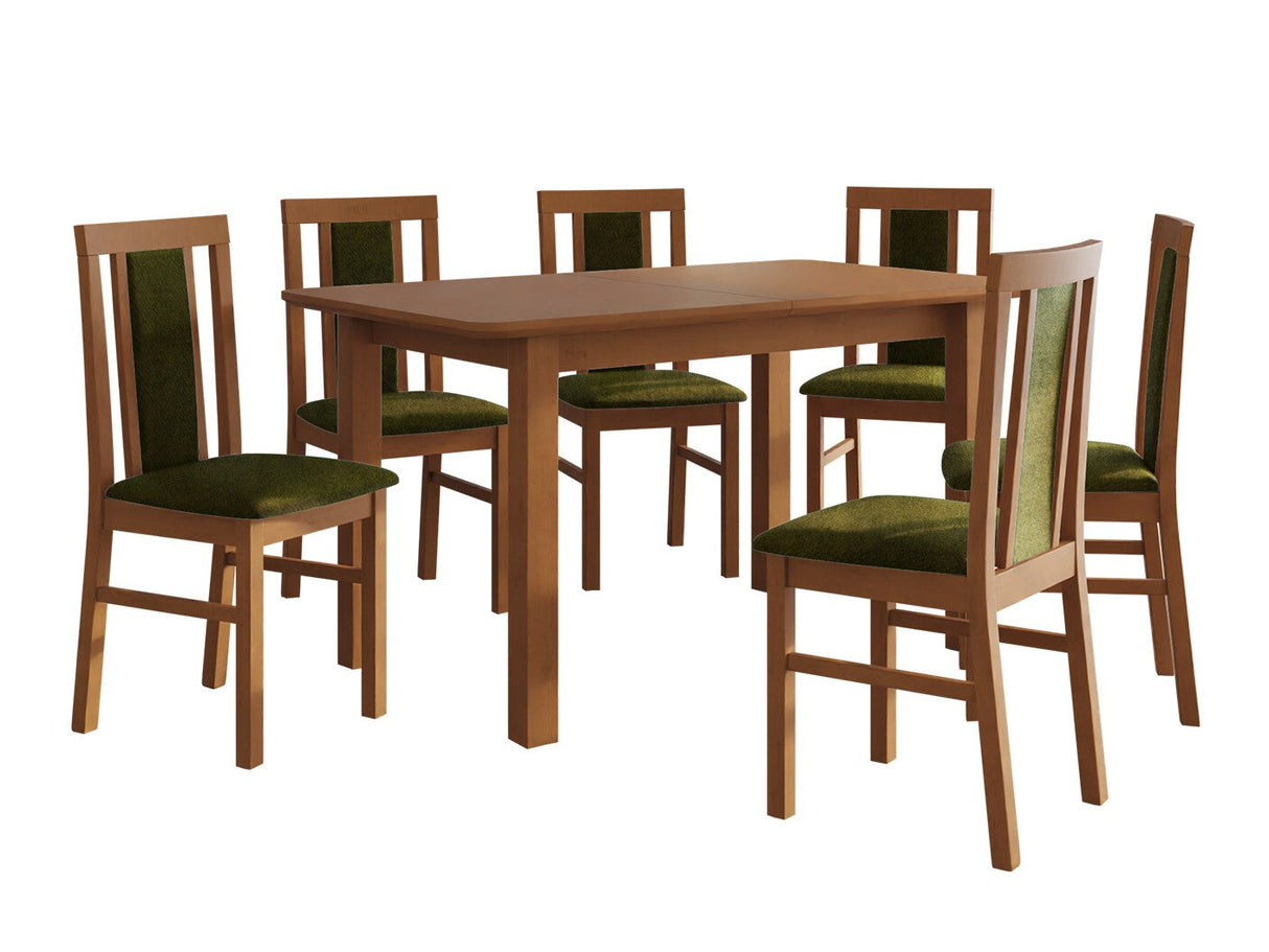 Étkezőgarnitúra 12 (WENUS 2 S + MILANO 7), Fa színe: Égerfa, Kárpit: Zetta 297