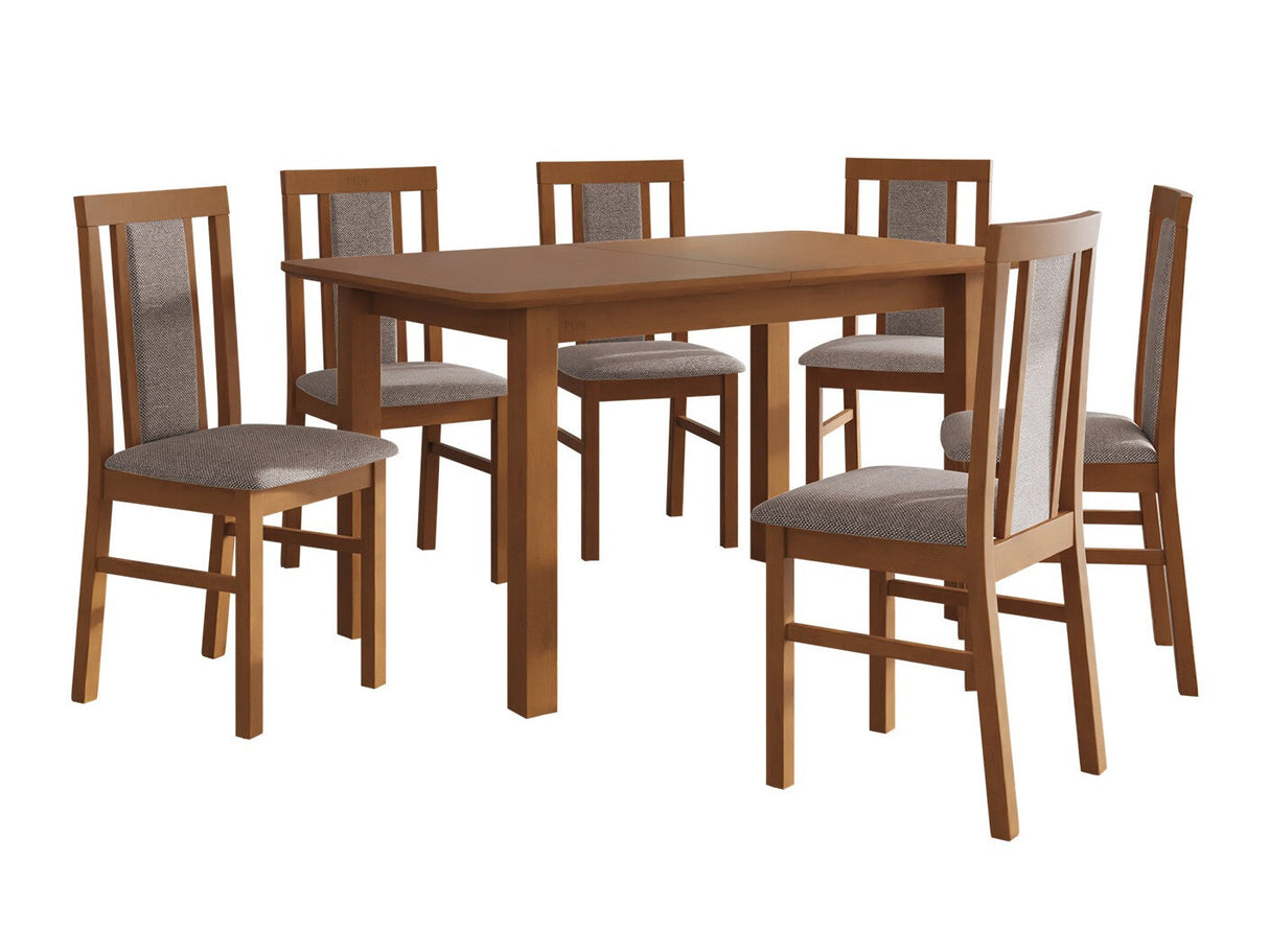 Étkezőgarnitúra 12 (WENUS 2 S + MILANO 7), Fa színe: Égerfa, Kárpit: Hygge 20