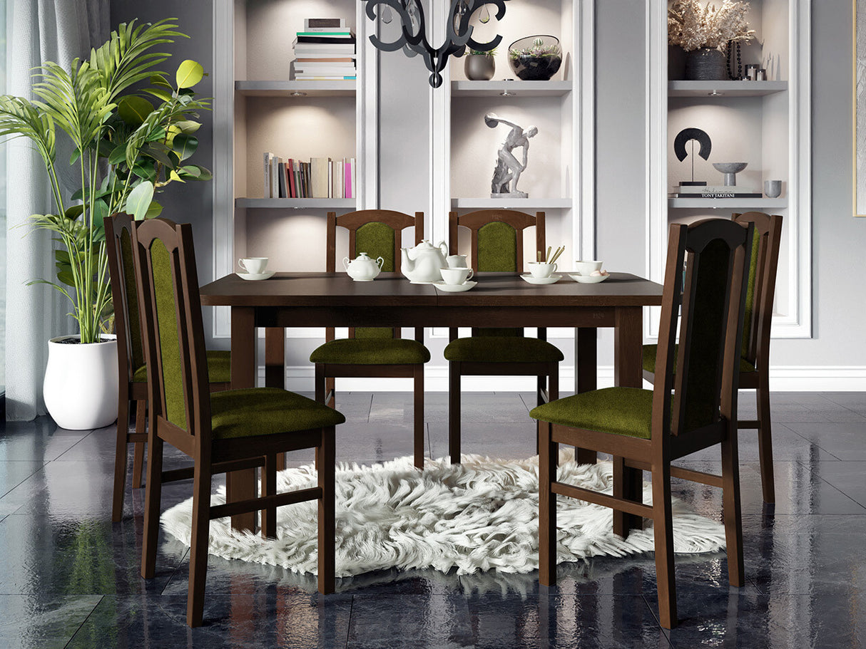 Étkezőgarnitúra 06 (WENUS 2 + BOS 7), Fa színe: Dió, Kárpit: Zetta 297