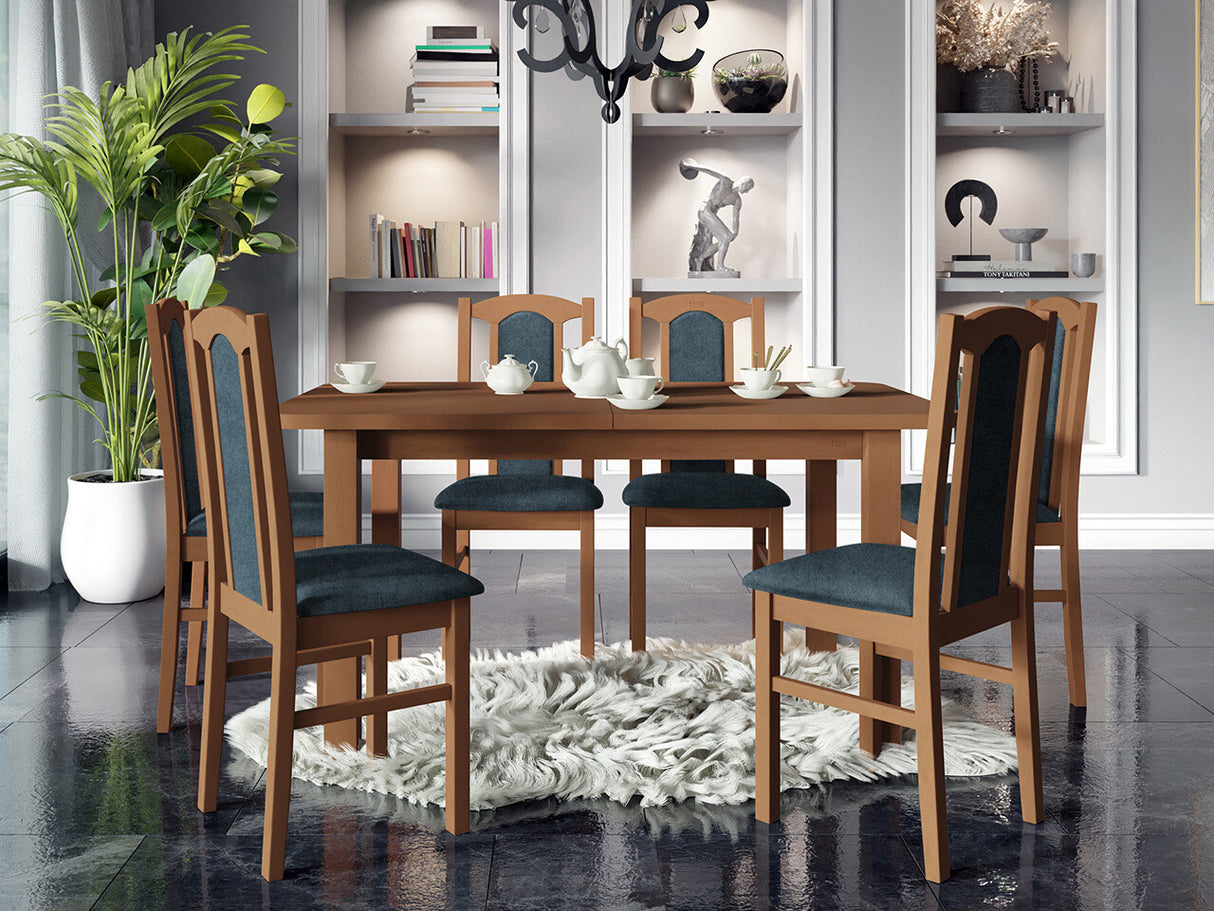 Étkezőgarnitúra 06 (WENUS 2 + BOS 7), Fa színe: Égerfa, Kárpit: Zetta 300