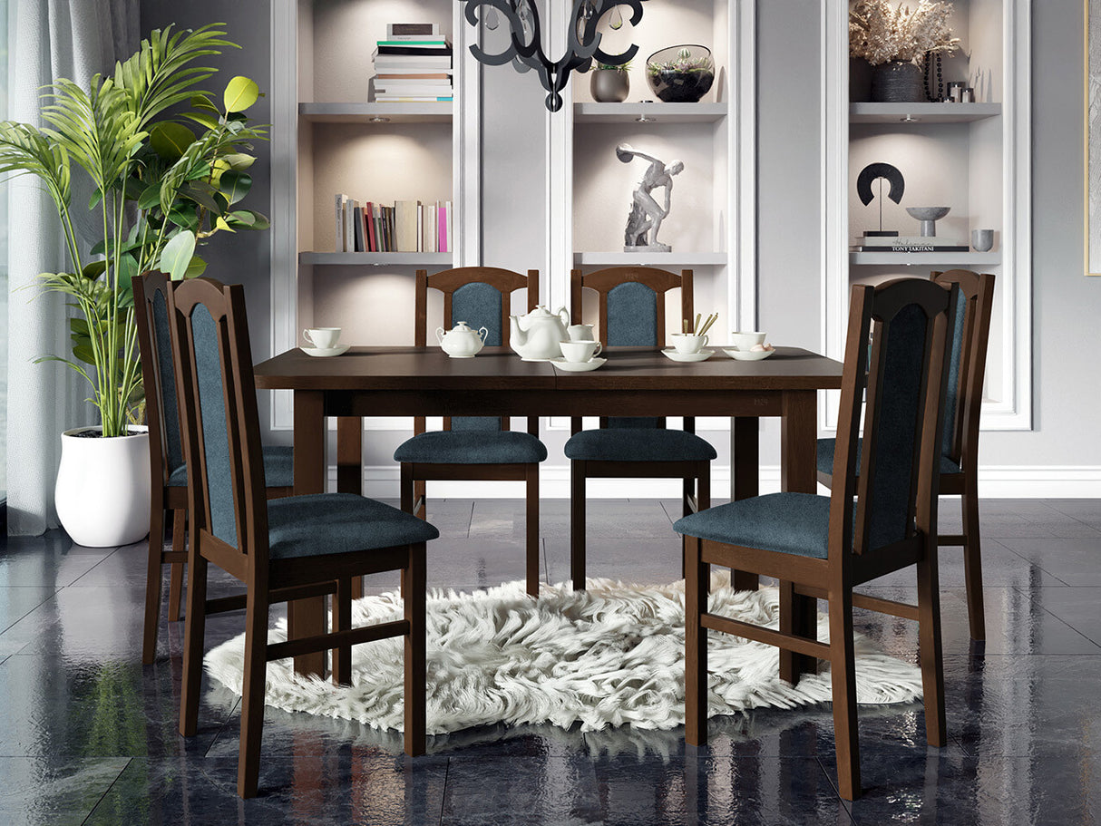 Étkezőgarnitúra 06 (WENUS 2 + BOS 7), Fa színe: Dió, Kárpit: Zetta 300