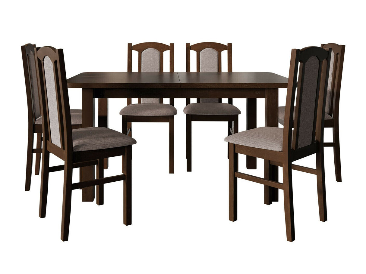 Étkezőgarnitúra 06 (WENUS 2 + BOS 7), Fa színe: Dió, Kárpit: Hygge 20