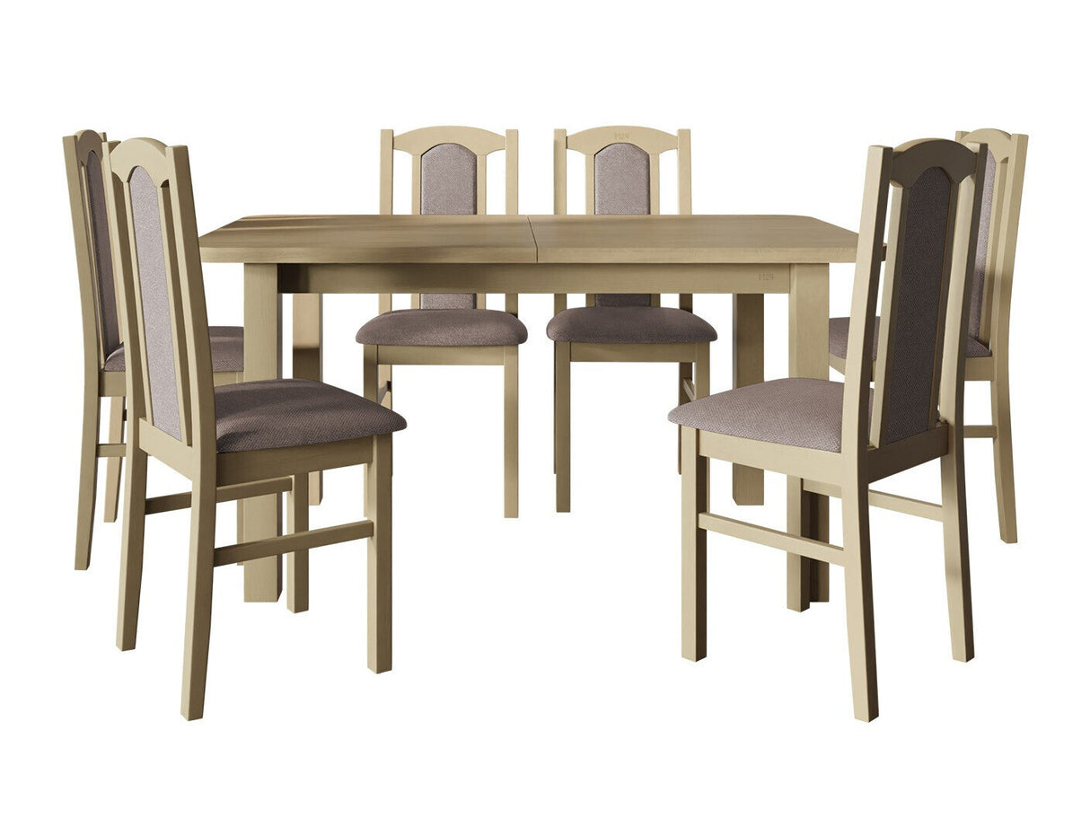 Étkezőgarnitúra 06 (WENUS 2 + BOS 7), Fa színe: Sonoma tölgy, Kárpit: Hygge 20