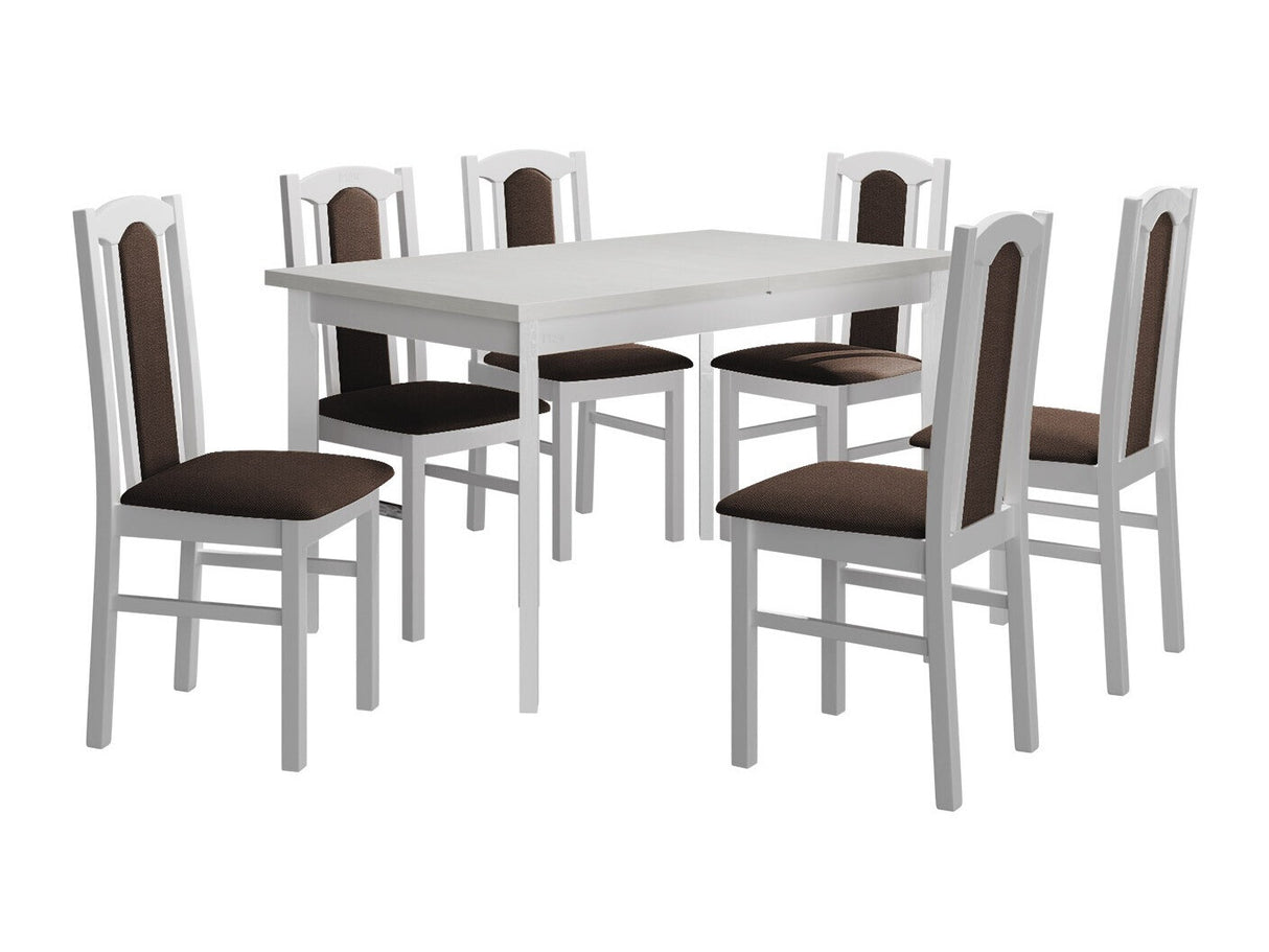 Étkezőgarnitúra 08 (MODENA 1P + BOS 7), Fa színe: Fehér, Kárpit: Soro 28