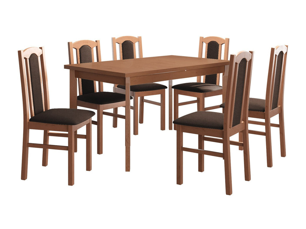 Étkezőgarnitúra 08 (MODENA 1P + BOS 7), Fa színe: Égerfa, Kárpit: Soro 28