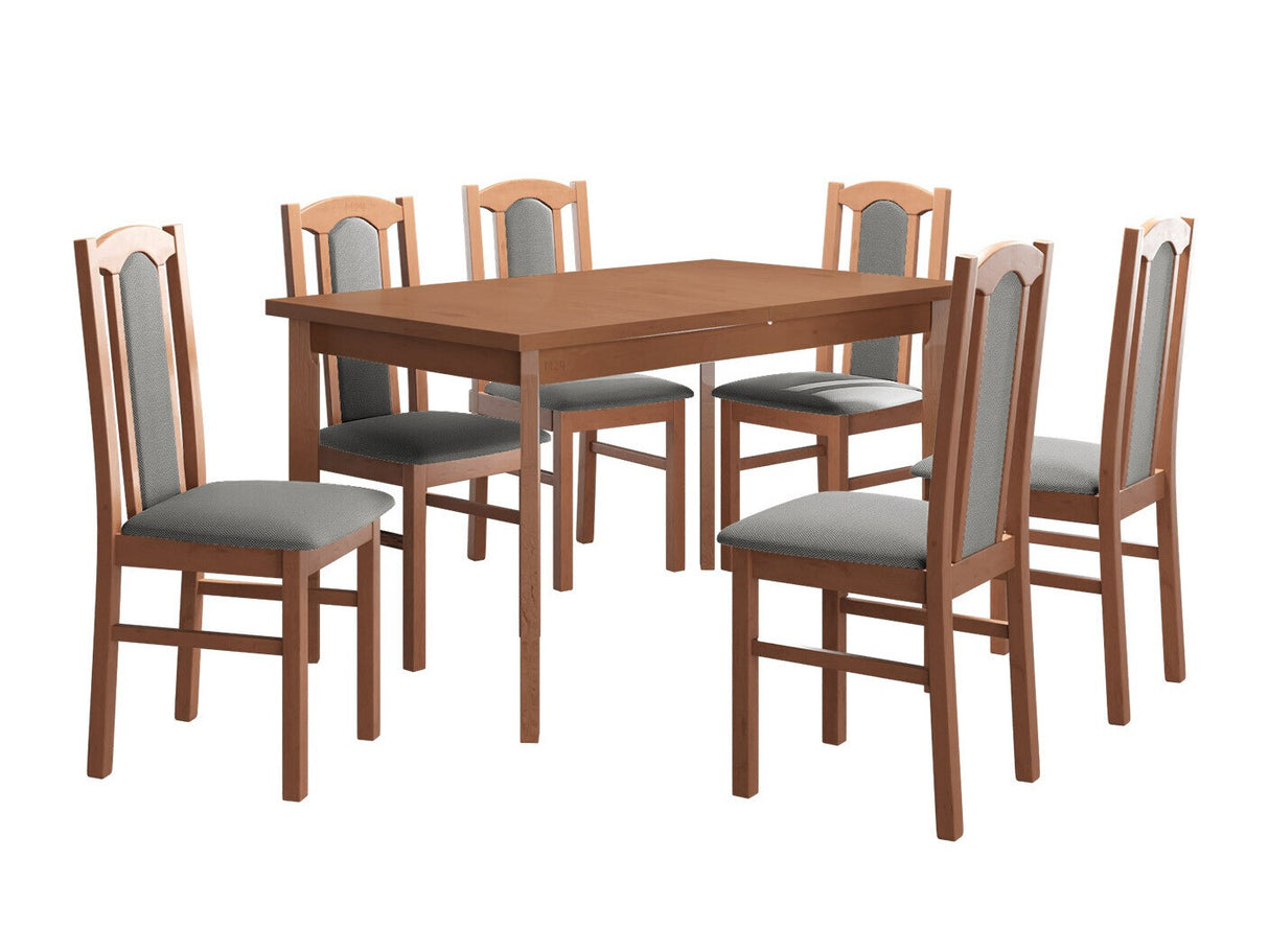 Étkezőgarnitúra 08 (MODENA 1P + BOS 7), Fa színe: Égerfa, Kárpit: Hygge 91