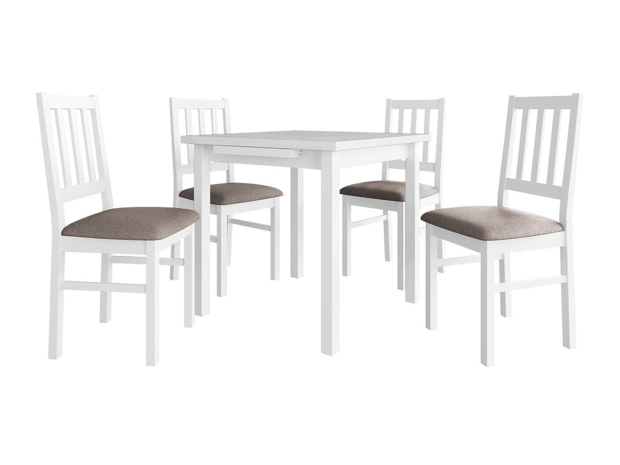 Étkezőgarnitúra 09 (MAX 7 + BOS 4), Fa színe: Fehér, Kárpit: Hygge 20