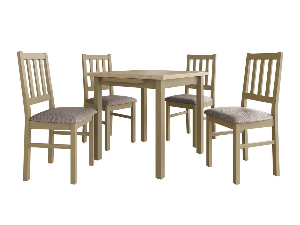 Étkezőgarnitúra 09 (MAX 7 + BOS 4), Fa színe: Sonoma tölgy, Kárpit: Hygge 20