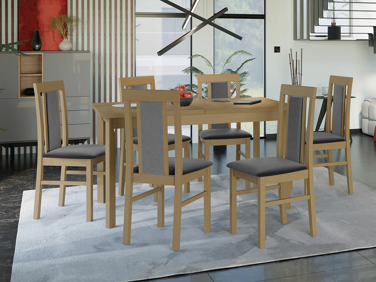 Étkezőgarnitúra 20 (MODENA 1 P + NILO 2), Fa színe: Sonoma tölgy, Kárpit: Kronos 22