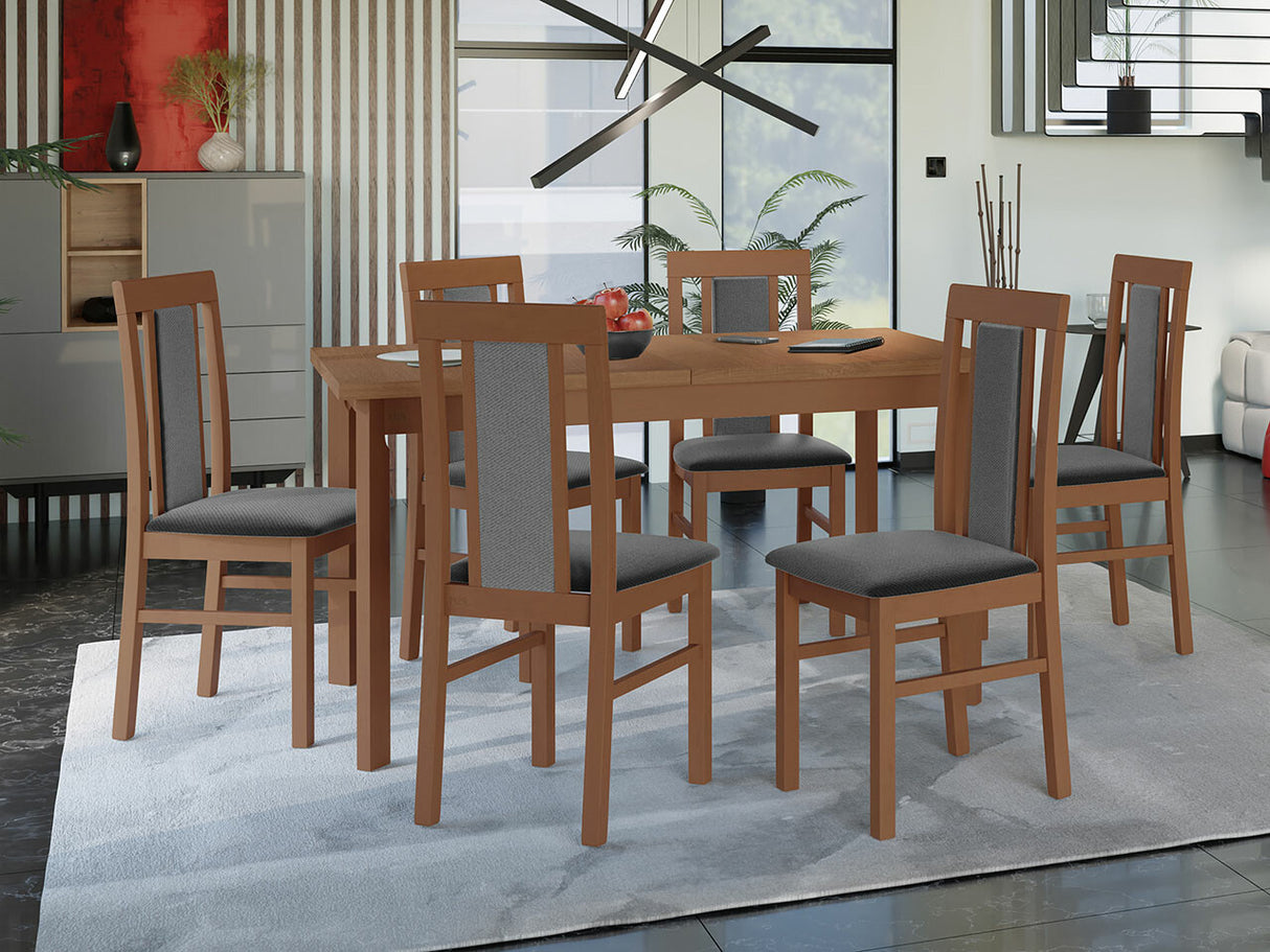 Étkezőgarnitúra 20 (MODENA 1 P + NILO 2), Fa színe: Égerfa, Kárpit: Kronos 22