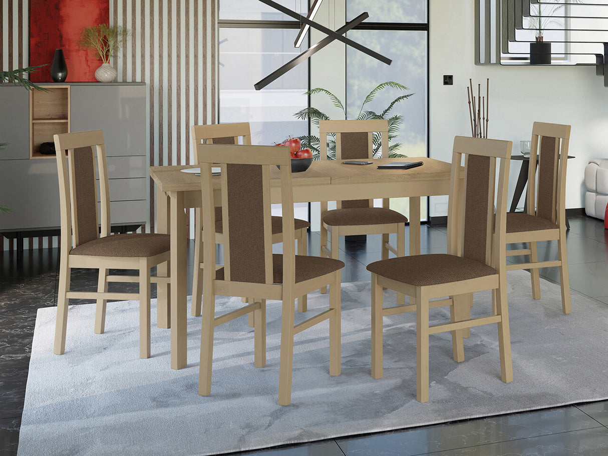 Étkezőgarnitúra 20 (MODENA 1 P + NILO 2), Fa színe: Sonoma tölgy, Kárpit: Soro 28