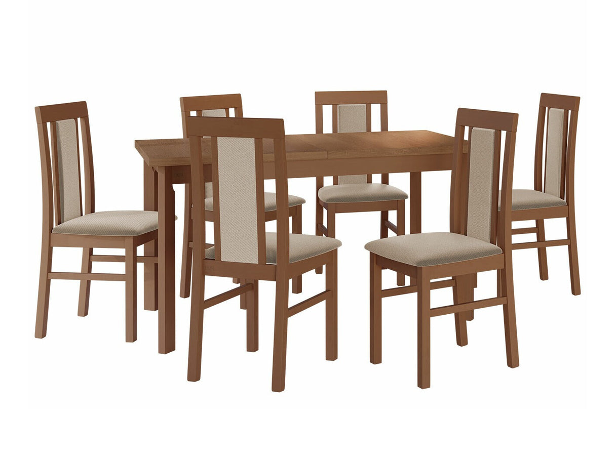 Étkezőgarnitúra 20 (MODENA 1 P + NILO 2), Fa színe: Égerfa, Kárpit: Paros 2