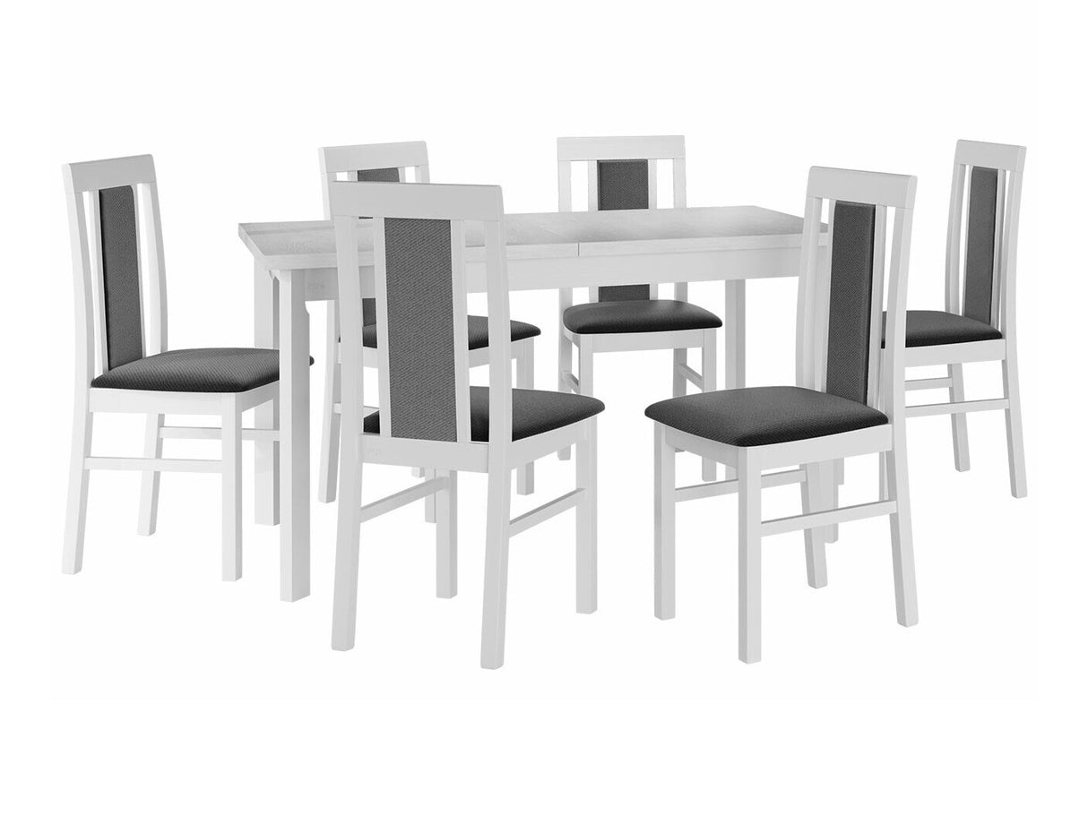 Étkezőgarnitúra 20 (MODENA 1 P + NILO 2), Fa színe: Fehér, Kárpit: Kronos 22