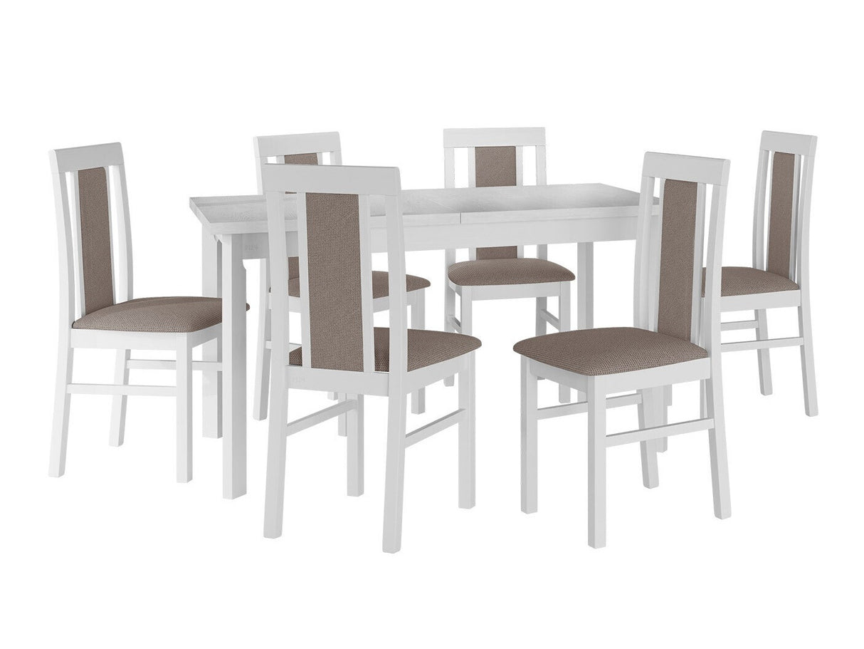 Étkezőgarnitúra 20 (MODENA 1 P + NILO 2), Fa színe: Fehér, Kárpit: Hygge 20