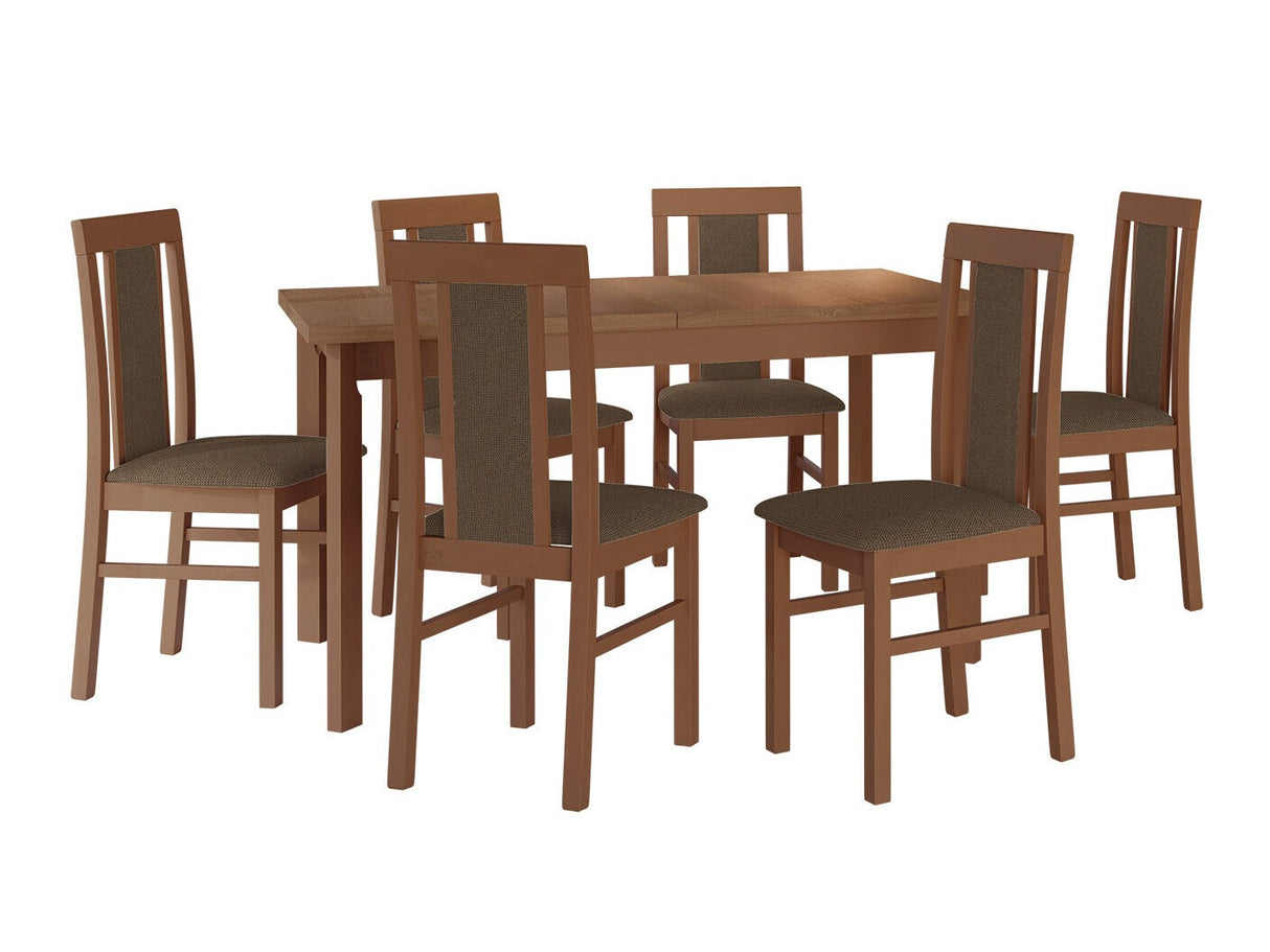 Étkezőgarnitúra 20 (MODENA 1 P + NILO 2), Fa színe: Égerfa, Kárpit: Soro 28