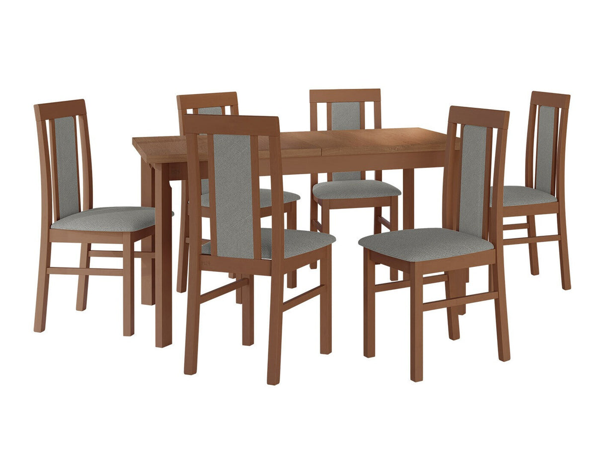 Étkezőgarnitúra 20 (MODENA 1 P + NILO 2), Fa színe: Égerfa, Kárpit: Hygge 91