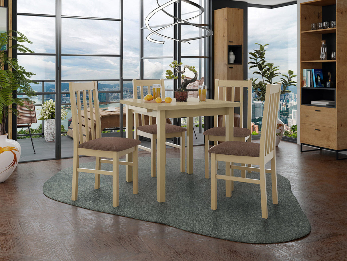 Étkezőgarnitúra 14 (MAX 7 + BOS 10), Fa színe: Sonoma tölgy, Kárpit: Soro 28