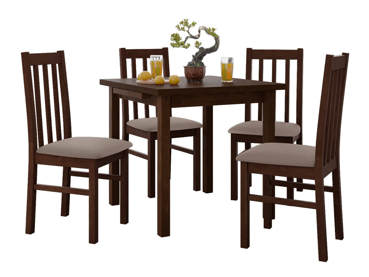 Étkezőgarnitúra 14 (MAX 7 + BOS 10), Fa színe: Dió, Kárpit: Hygge 20