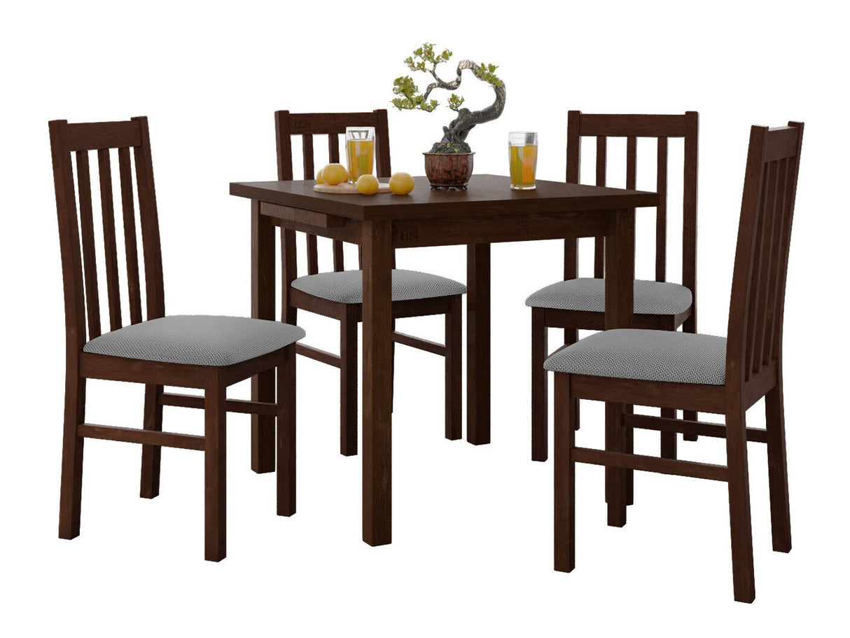 Étkezőgarnitúra 14 (MAX 7 + BOS 10), Fa színe: Dió, Kárpit: Hygge 91