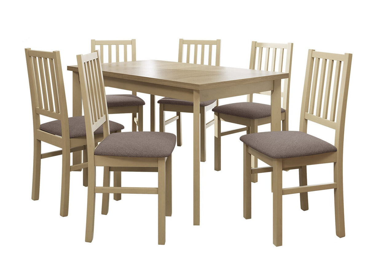 Étkezőgarnitúra 15 (MODENA 1P + NILO 7), Fa színe: Sonoma tölgy, Kárpit: Hygge 20