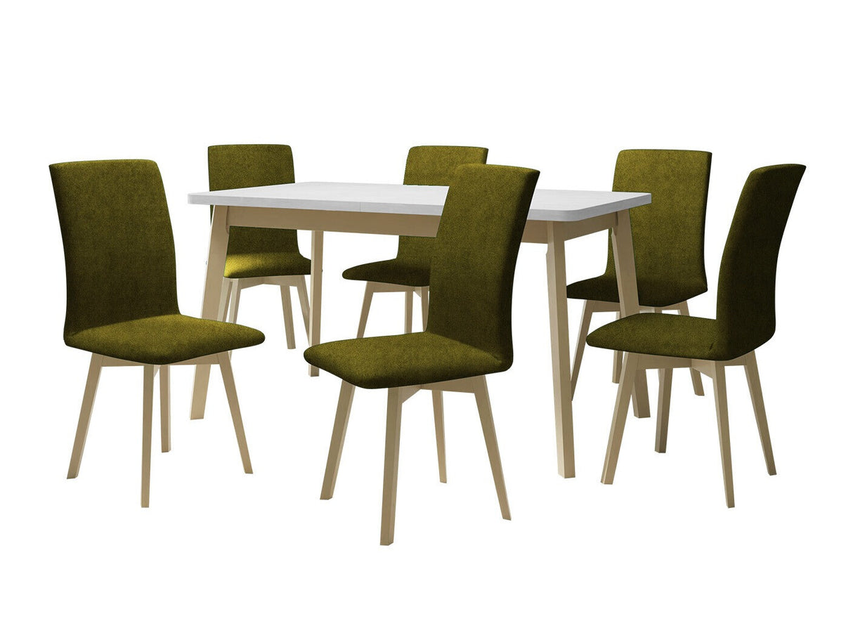 Étkezőgarnitúra 24 (OSLO 6 + LUNA 2), Fa színe: Sonoma tölgy, Kárpit: Zetta 297