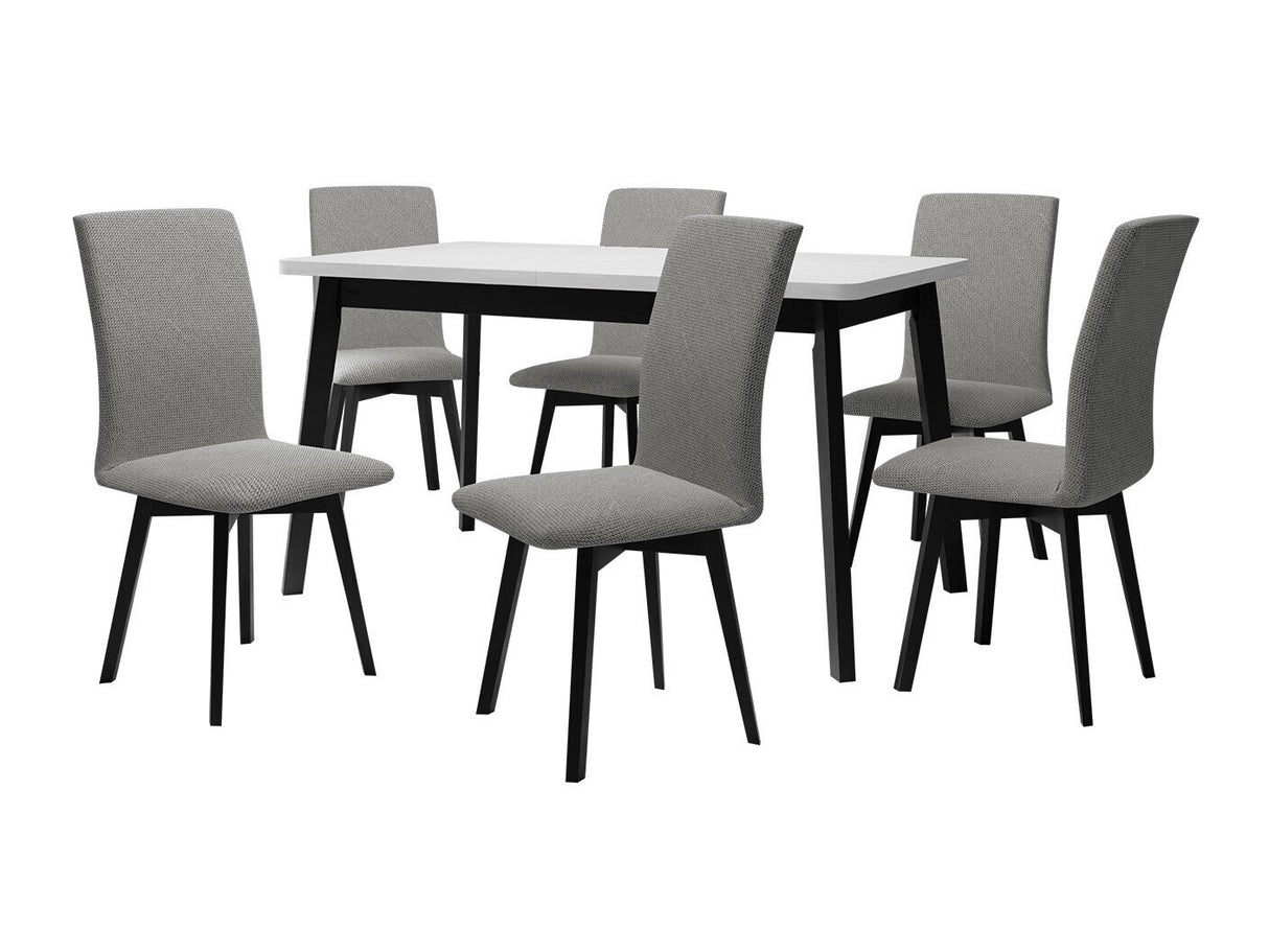 Étkezőgarnitúra 24 (OSLO 6 + LUNA 2), Fa színe: Fekete, Kárpit: Hygge 91