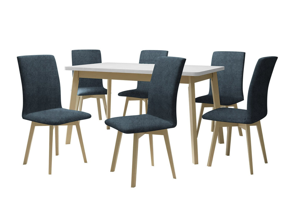 Étkezőgarnitúra 24 (OSLO 6 + LUNA 2), Fa színe: Sonoma tölgy, Kárpit: Zetta 300