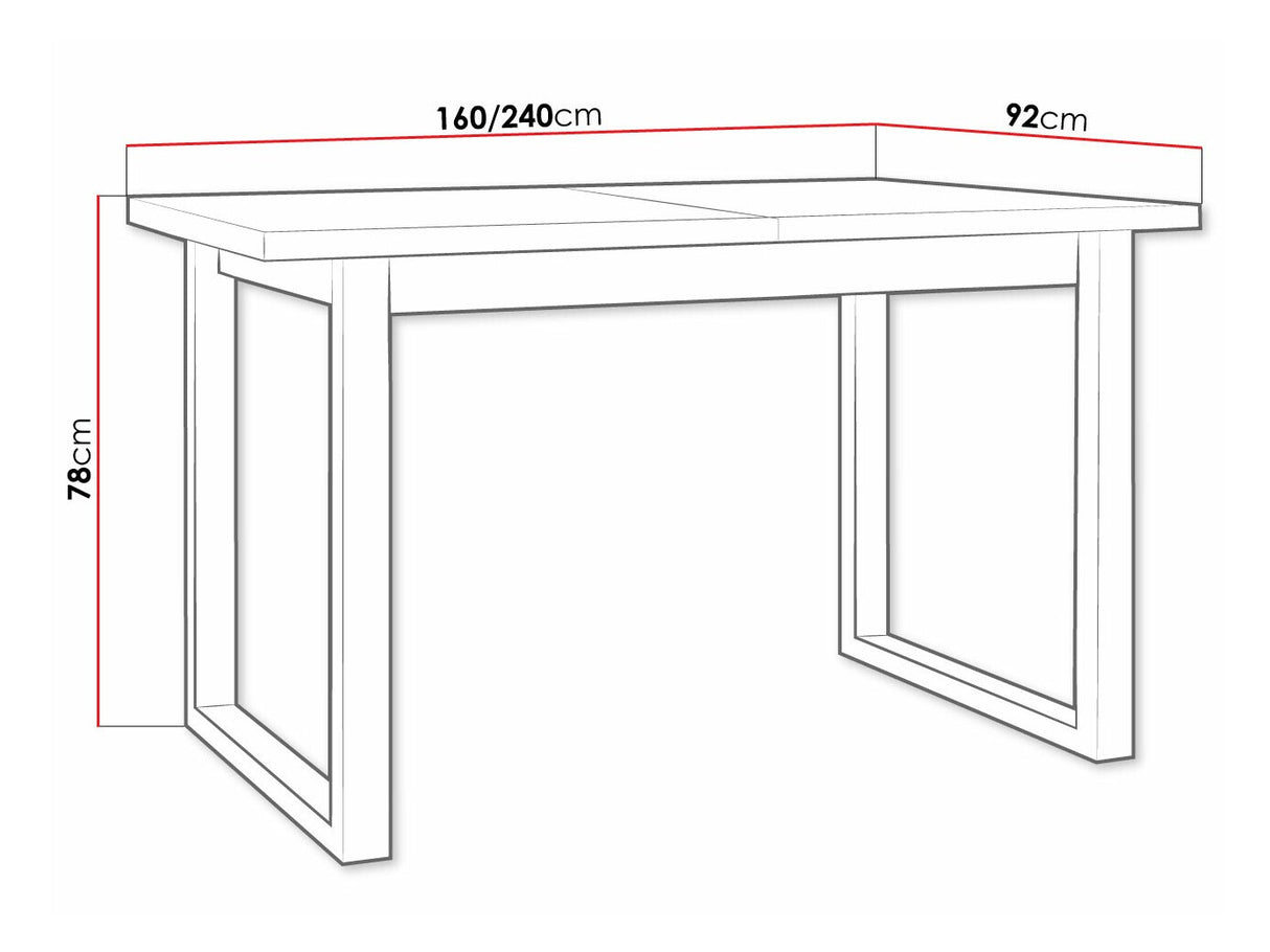 Asztal Stół IKON 3 L LAMINAT Blat: Sonoma / Podst.: Czarny fém 5903211275852 (Sonoma tölgy + Fekete)