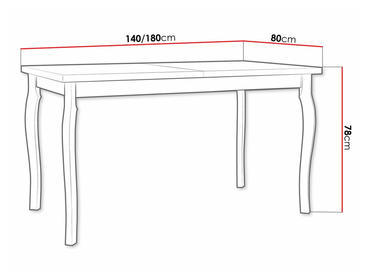 Asztal ALBA 5, Munkalap színe: Fehér, Lábak színe: Sonoma tölgy